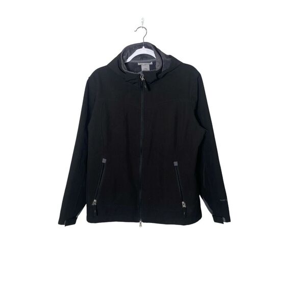 Free Country Soft Shell Fleece Lined Hooded Jacket In Black Women's Size XL - Picture 1 of 16